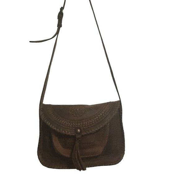 Patricia Nash Leather Crossbody Beaumont Brown Distressed Hand Bag Purse New - Picture 15 of 15